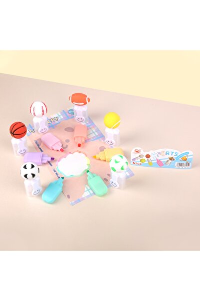 Livava مجموعة أقلام تلوين رياضية مكونة من 6 ألوان، ملونة، 15x4