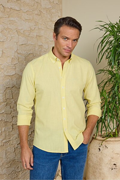 RUFELLI Linen Look Cotton Slim Fit Men's Shirt