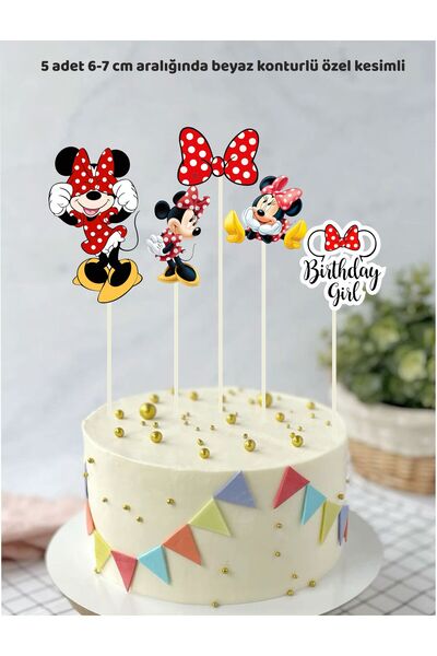 Sinek Kupası Tasarım Ornament pentru tort cu tematică Minnie Mouse, decor pen...