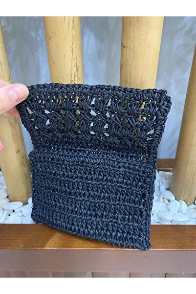 KÜBRA UYAN JEWELRY Wallet Paper Twine Straw Wallet Hand Knitted Wallet Card Holder