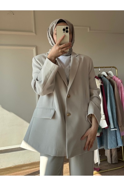 Saay Krem Takım Ceket Pantolon
