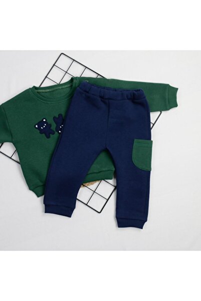 bebegci Little Teddy Bear Embroidered 3-Piece Baby Boy Set of 2