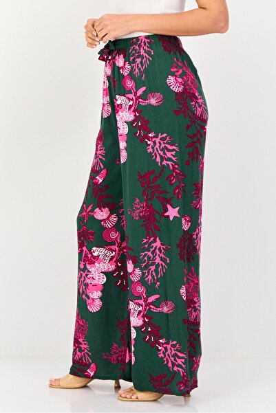 Happiness İstanbul Women Regular Fit Allover Print Palazzo Pants, Multicolor