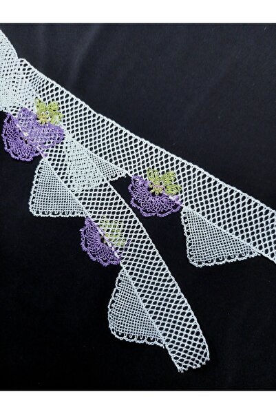 yörük tuhafiye Ручна робота по краю рушника, фіолетова мереживна облямівка рушника, ручна робота по краю рушника, весільне приладдя, мереживна облямівка рушника