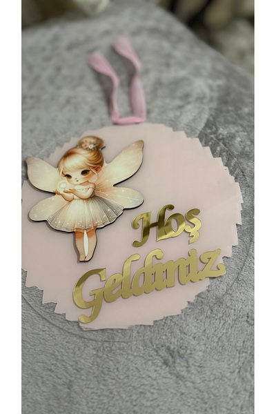 Gökçem hediyelik Peri kızı bebek odası kapı süsü