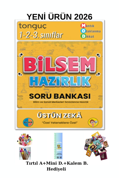 Tonguç Yayınları Tonguç 1-2-3. Sınıf Bilsem Hazırlık Soru Bankası 2026 YENİ ÜRÜN(TIRTIL A. + MİNİ D. +KALEM B. )