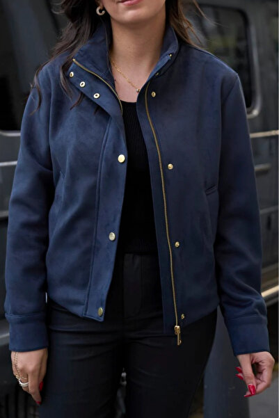 Suziş Бомбер-куртка з високим коміром і застібкою-кнопкою 4S2096