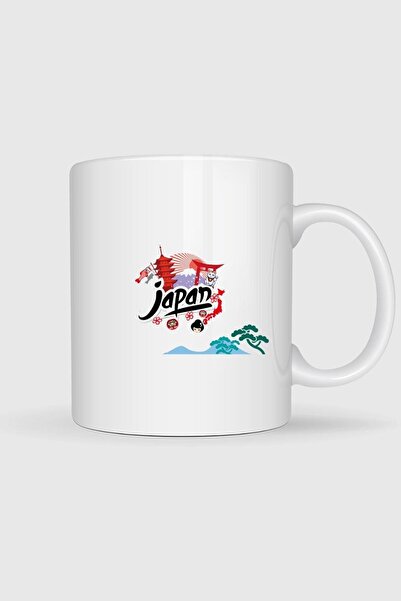 Bahriyeli Collection Mount Fuji Cherry Blossom Japan Design Mug Cup