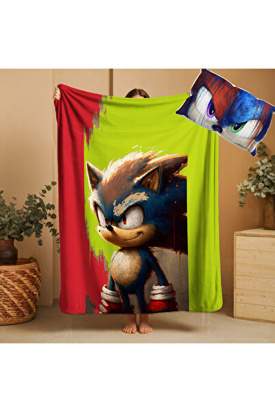 ACONCEPT Sonic Themed Baby Children's Welsoft Soft Blanket & Pillowcase Sleep...
