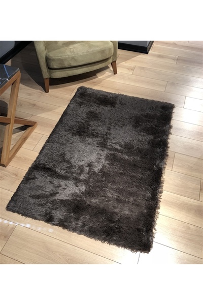 Halımax Tavşan Tüyü Kaymaz Tabanlı Kahve Dikdörtgen Dekoratif Post Peluş Halı...