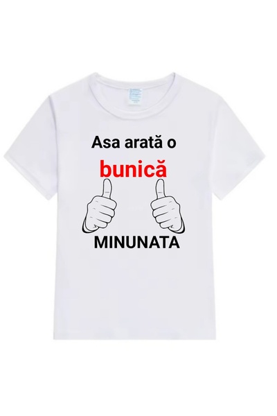 MARİ Tricou alb personalizat ,,Așa arată o bunică"