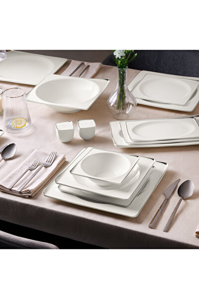 Aryıldız Crystal İxir Platin 56 Parça 12 Kişilik Yemek Takımı