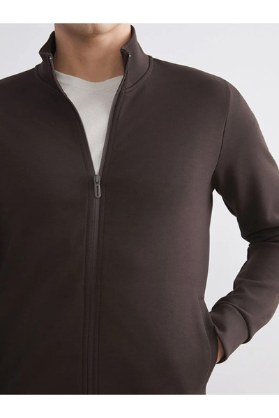 LC Waikiki Men's Zippered Sweatshirt with Stand Collar
