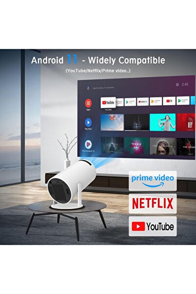 Generic HY300 PRO Mini Portable Projector – 4K/1080P, WiFi6, Bluetooth 5.0, Android 11, 160 ANSI