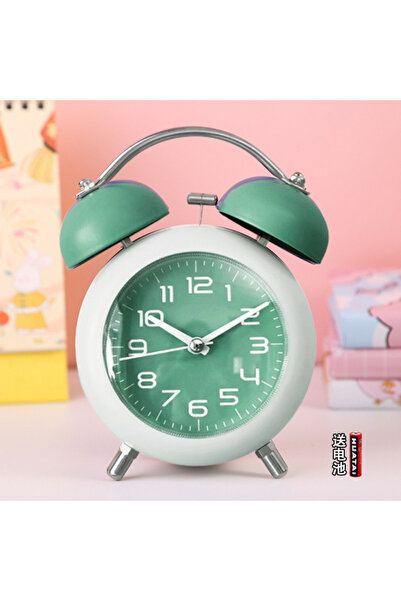 Livava Metal Masa Saati Alarmlı ve Işıklı, Yeşil, 15x10