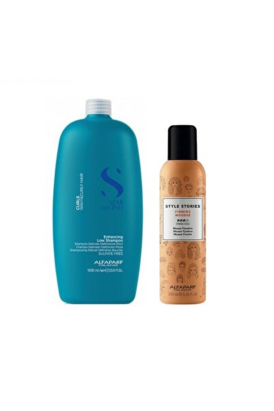 Alfaparf Milano Set bucle Alfaparf Semi di Lino Curls – Șampon intensificator 1000 ml + Spumă fermă Style Stories 250 ml