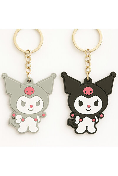 Srctech Pachet de 2 Ornament pentru geantă cu breloc din silicon Kuromi, negr...