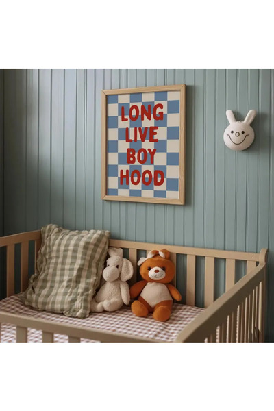 512 STORE Estetik Long Live Boy Hood Modern Yazı Tema Duvar Dekor Çerçevesiz ...