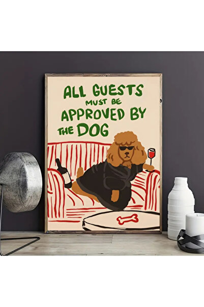 512 STORE Köpek Yazı Tasarım Duvar Dekor Çerçevesiz Poster Tasarım Duvar Deko...