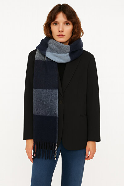 Hat Town Unisex Puffy Plaid Shawl Scarf 45X220 cm