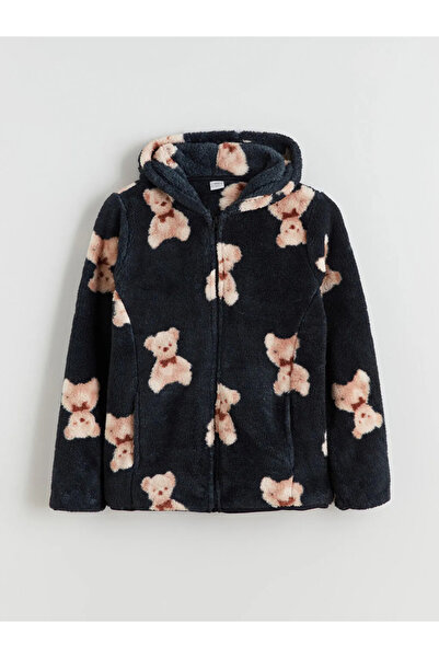 LC Waikiki Kapüşonlu Fermuarlı Kız Çocuk Sweatshirt