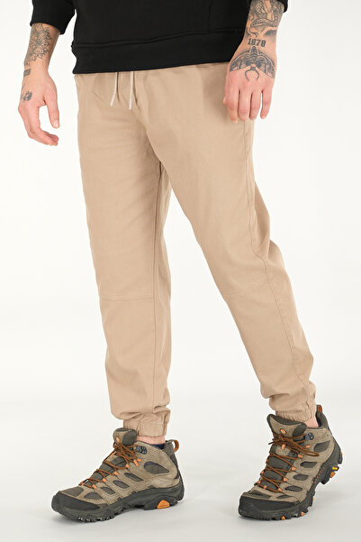 Souris Ανδρικό παντελόνι Jogger Mink Άνετο βαμβακερό ελαστικό παντελόνι με κορδόνι