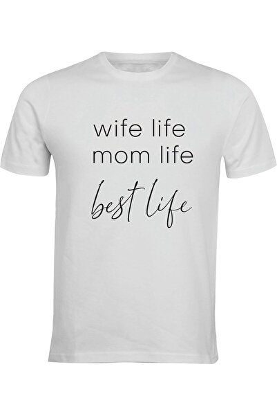 Generic Print Souq Women - Wife Life Mom Life T-Shirt (Cotton)
