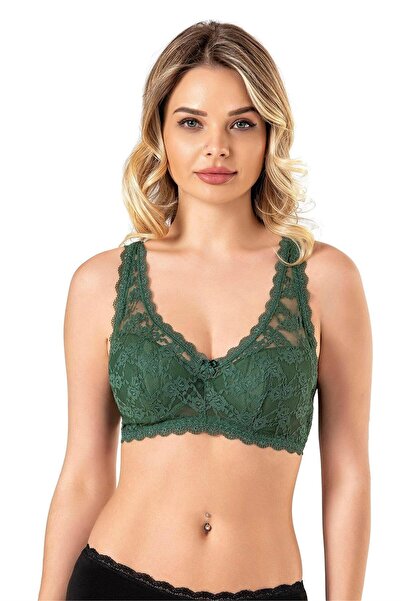 OBJE Kadın Yeşil Push-Up Dantelli Sütyen