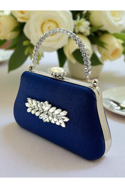 Biçanta Кольорова атласна сумочка з кришталевими камінцями та ручкою для вечірнього вбрання, весілля, заручини, випускний