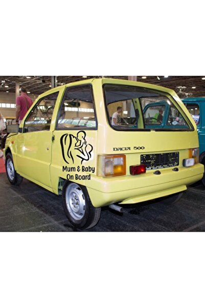 Oracal Mum and Baby on Board car sticker, 20cm, gold