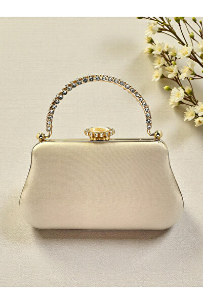 Biçanta Color Glitter Satin Crystal Stone Handle Women Evening Dress Bag Wedding Engagement Graduation