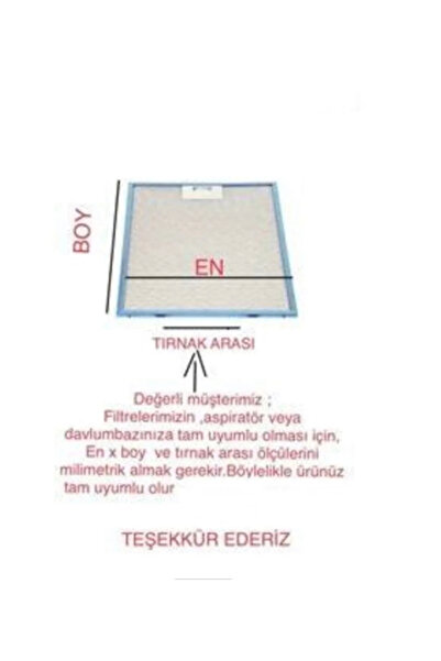 beratsogutma Davlumbaz, Aspiratör 27x32 cm Alüminyum Yağ Filtresi Arka Tırnak...