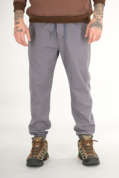 Souris Ανδρικό παντελόνι jogger καπνιστό, άνετο βαμβακερό, ελαστικό πόδι με κορδόνι