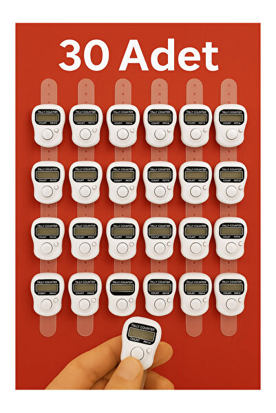 LookBuyTake 30 Pcs White – Digital Finger Ring Prayer Beads, Prayer Zikir Counter