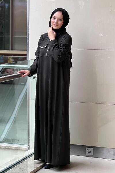 Nuss Mock Neck Half Zipper Bomb Dress