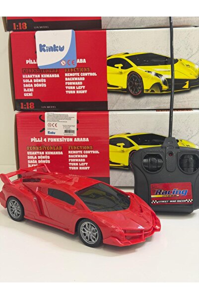 KİNKU Full Fonksiyon Uzaktan Kumandalı Pilli Yarış ArabasI 30X10 CM [MAVİ-KIR...
