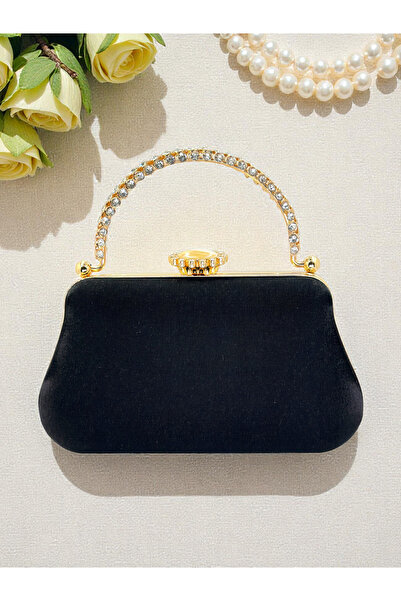 Biçanta Color Glitter Satin Crystal Stone Handle Women Evening Dress Bag Wedding Engagement Graduation