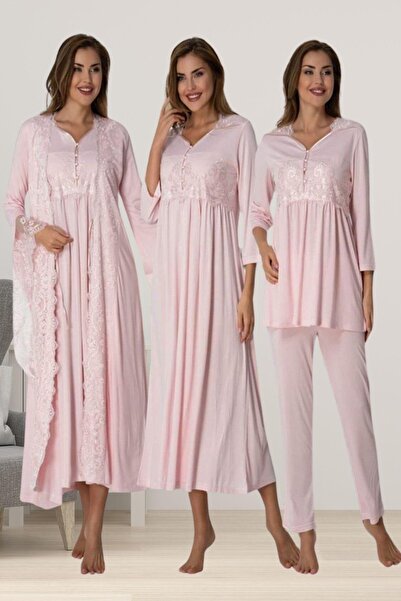 by İGP طقم ثوب نوم وبيجامة للحوامل مكون من 4 قطع