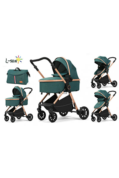 L-Sun 2-in-1 Stroller — Double Wheel Suspension, Bag Included, Compact Folding, Reversible Handle