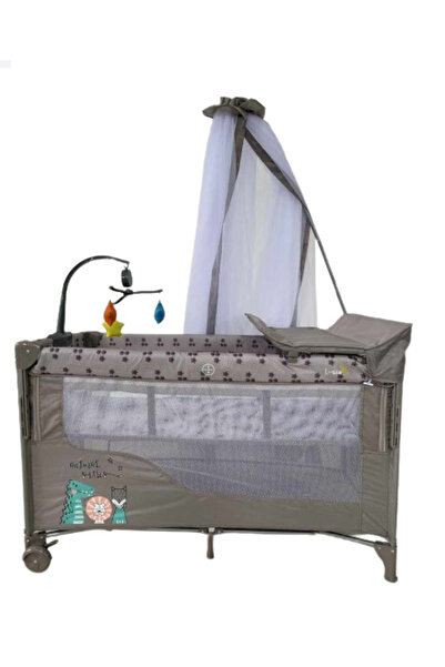 L-Sun Pătuț pentru bebeluși cu lateral glisant, pliabil, include masă de înfă...