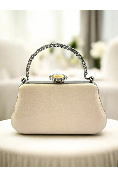 Biçanta Color Glitter Satin Crystal Stone Handle Women Evening Dress Bag Wedding Engagement Graduation