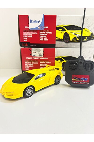 KİNKU Full Fonksiyon Uzaktan Kumandalı Pilli Yarış ArabasI 30X10 CM [MAVİ-KIRMIZI -SARI] RENKLERİ MEVCUT