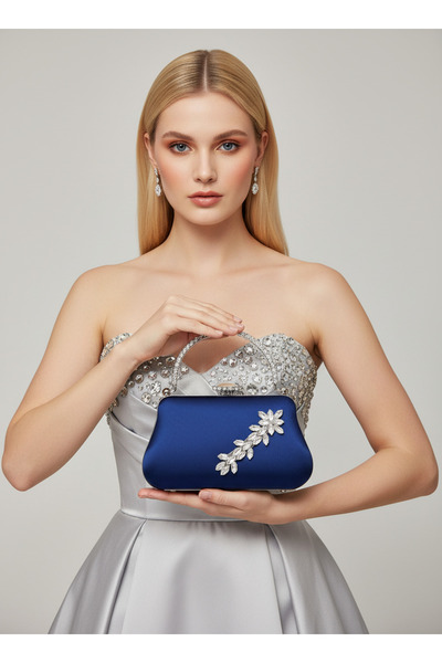 Biçanta Кольорова атласна сумочка з кришталевими камінцями та ручкою для вечірнього вбрання, весілля, заручини, випускний