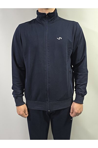 Jump Men's Comfortable Fit Mock Neck Cotton 2 Thread Tracksuit Set