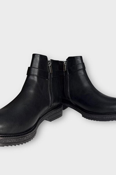 Liger Women's Style Buckle Detailed Daily Classic Boots Black - Smoked