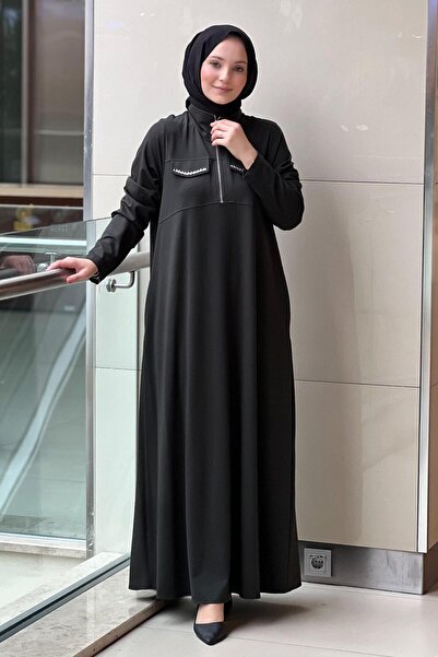 Nuss Mock Neck Half Zipper Bomb Dress