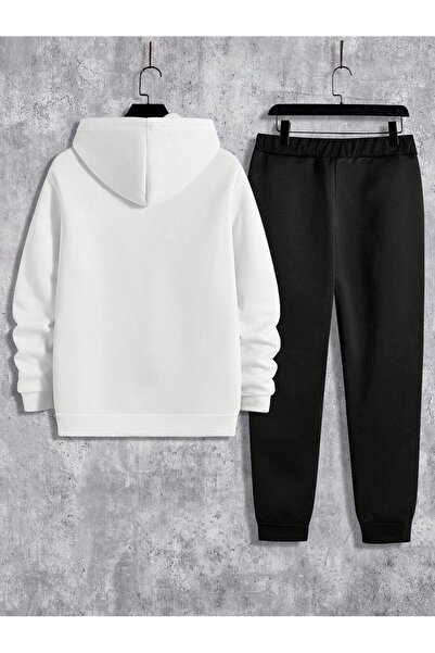 darkopia Unisex Men's Women's King Printed Oversize 3 Thread Hooded Tracksuit Set