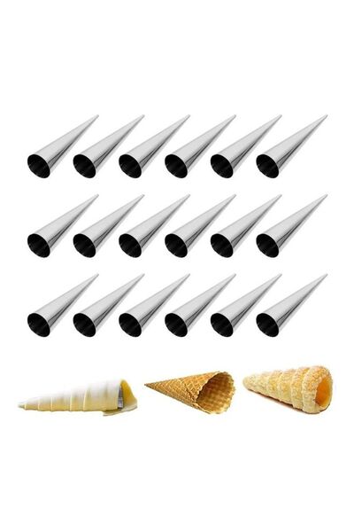 Sho Woo 18-piece 4.8-inch Stainless Steel Baking Cone Mold Multicolor 1cm