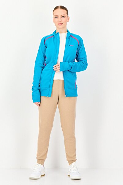 Asics Women Sportswear Fit Brand Logo Long Sleeve Outdoor Sweatshirt, Turquoise