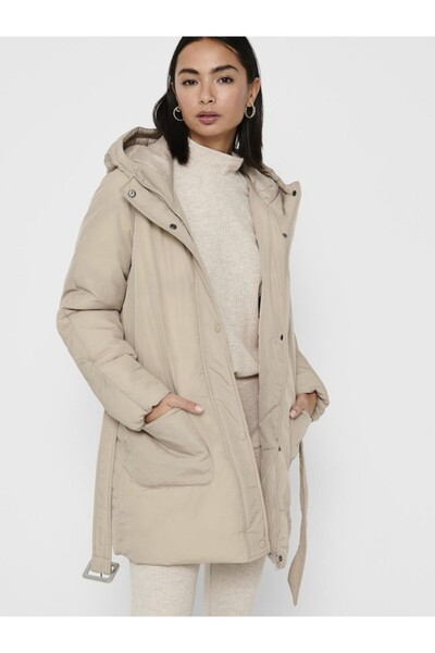 ONLY Women's Belted Puffer Jacket Humus